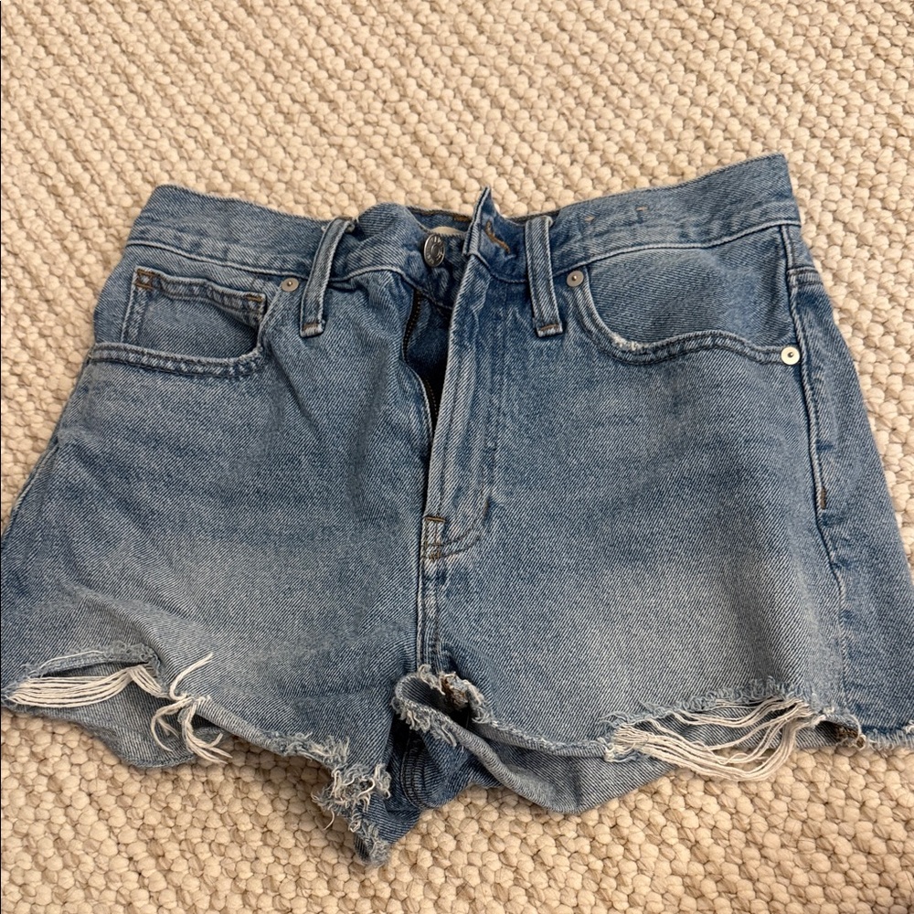 Madewell Light Blue Distressed Jean Shorts